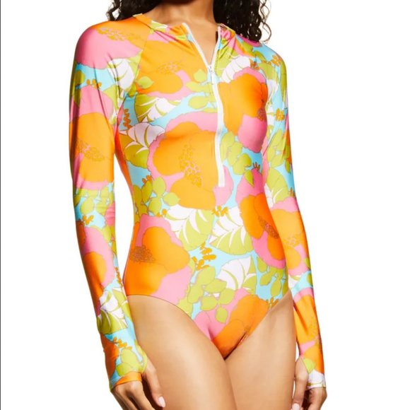 Trina Turk Playa De Flor Paddle Swimsuit Size L - Picture 3 of 13